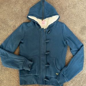 Victoria secret blue zip up hoodie